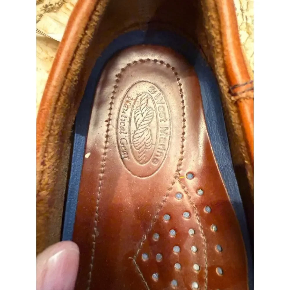 West Marine Men's 9D Brown Leather Boat Shoes